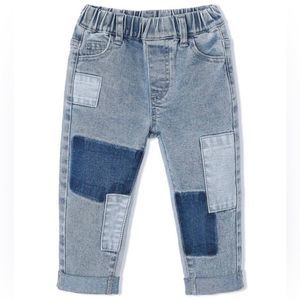 Kids patchwork denim jeans
